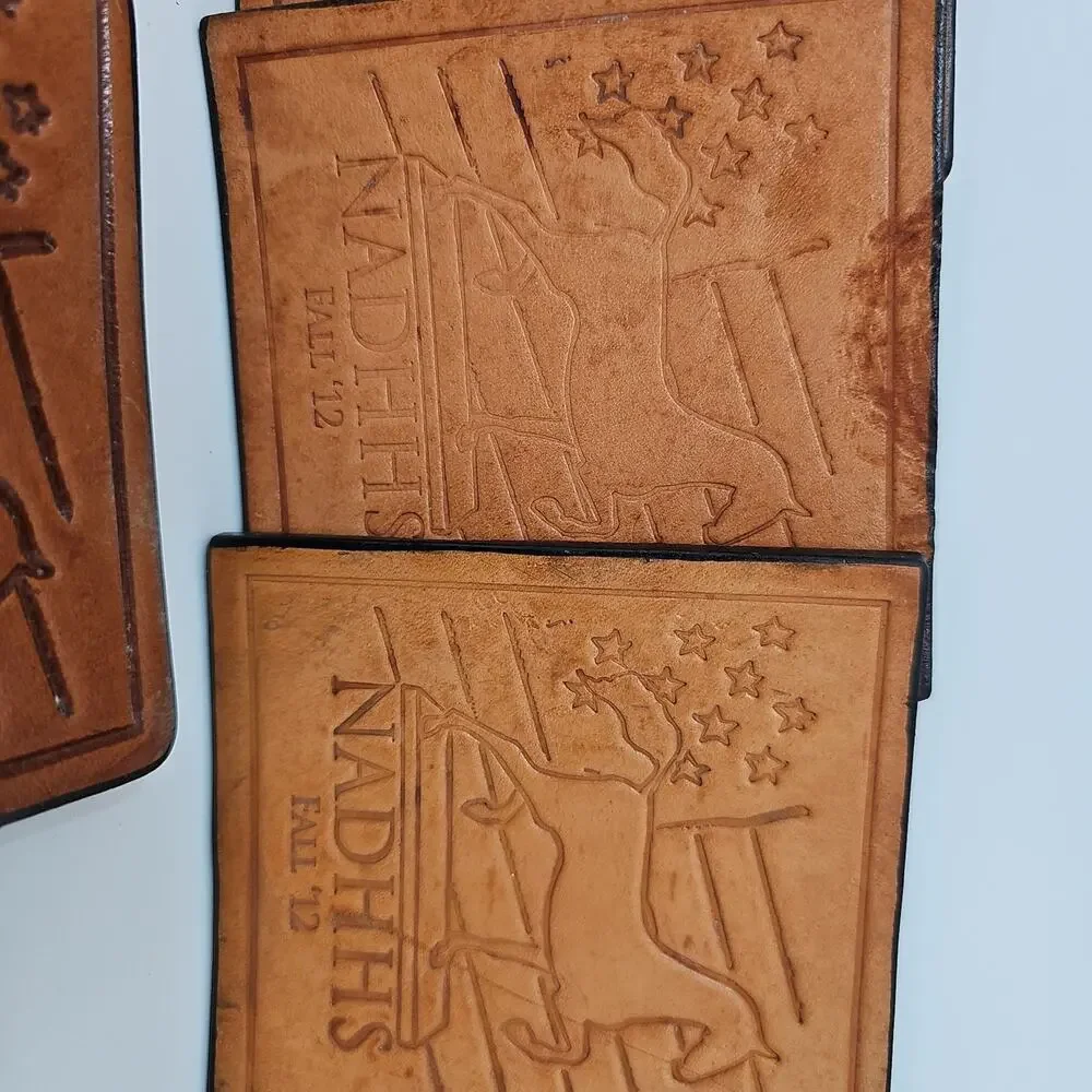 Leather Coasters Set Horse Equestrian‎ Vintage Rustic Decor Barware Unique NADHH